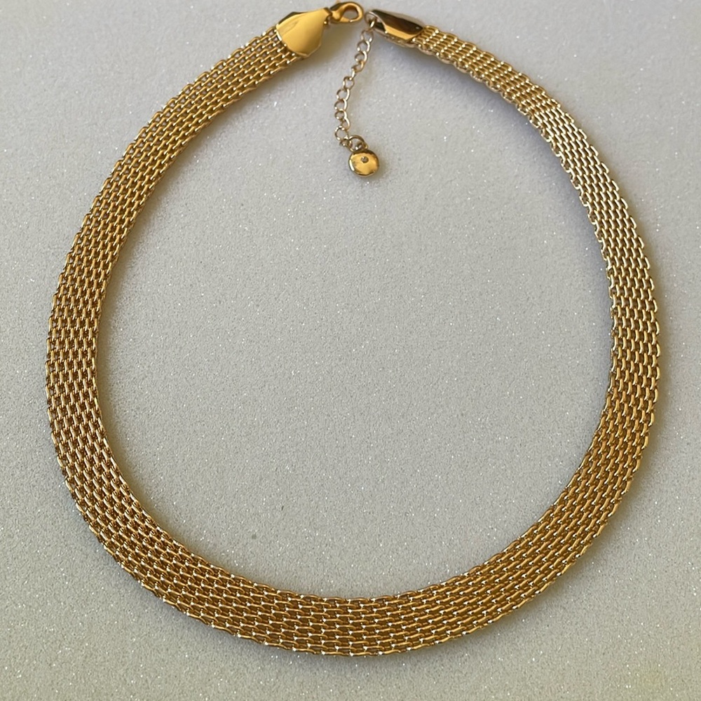 Fashion gold color metal mesh necklace choker